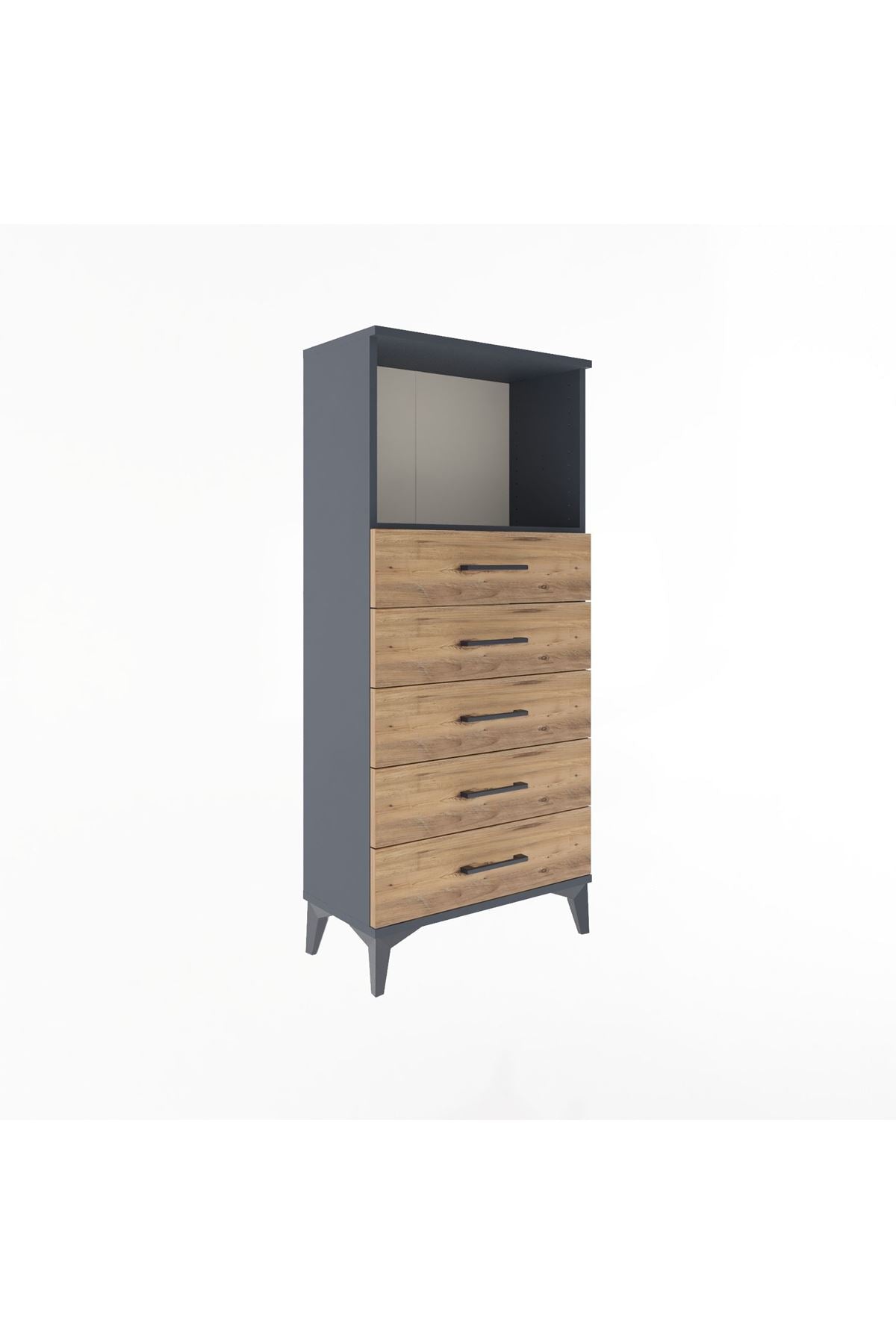 Arges Dolap Tek Raflı 5 Çekmeceli 60x30x134 - S17M059V6A