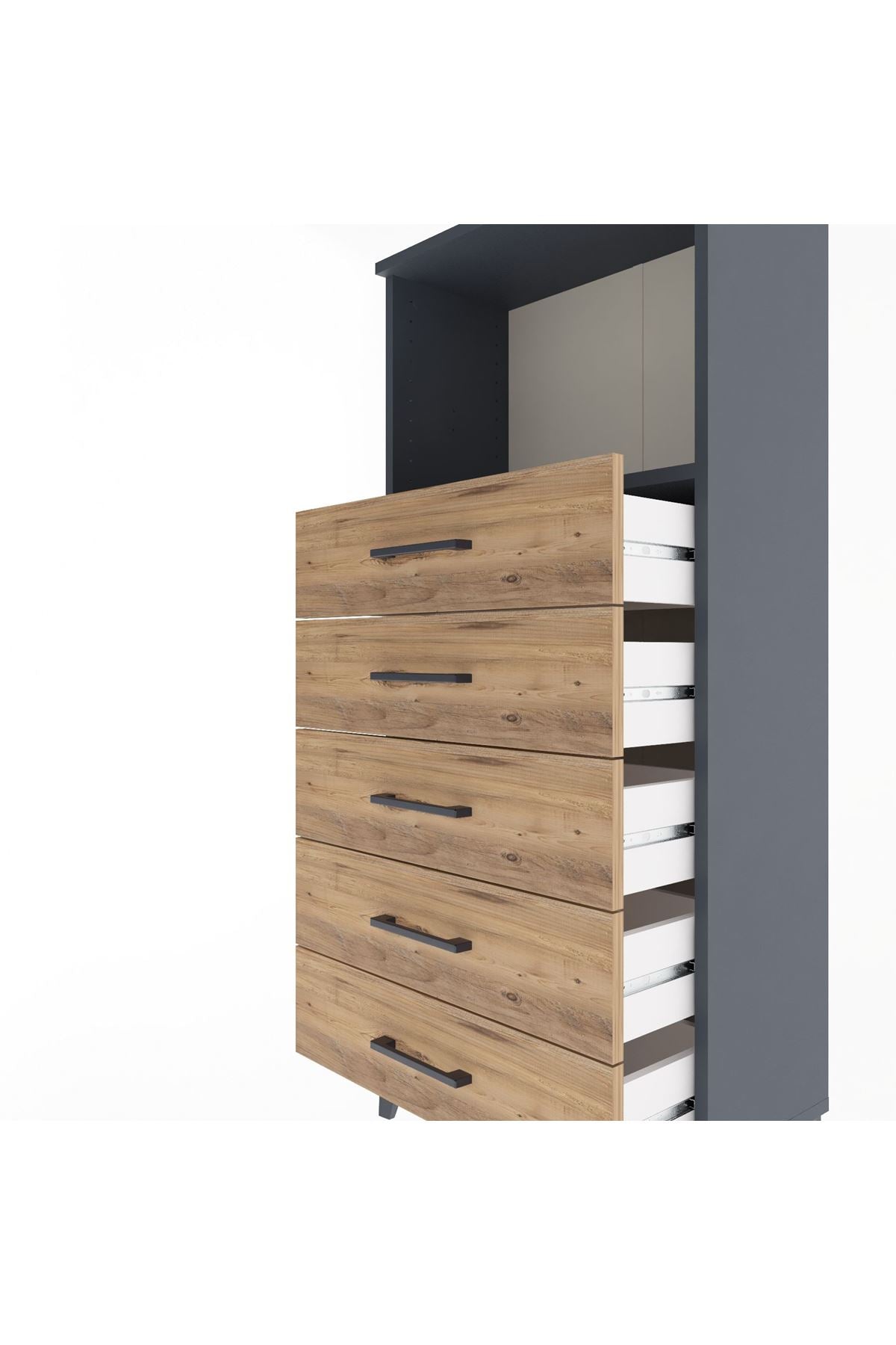 Arges Dolap Tek Raflı 5 Çekmeceli 60x30x134 - S17M059V6A