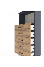 Arges Dolap Tek Raflı 5 Çekmeceli 60x30x134 - S17M059V6A