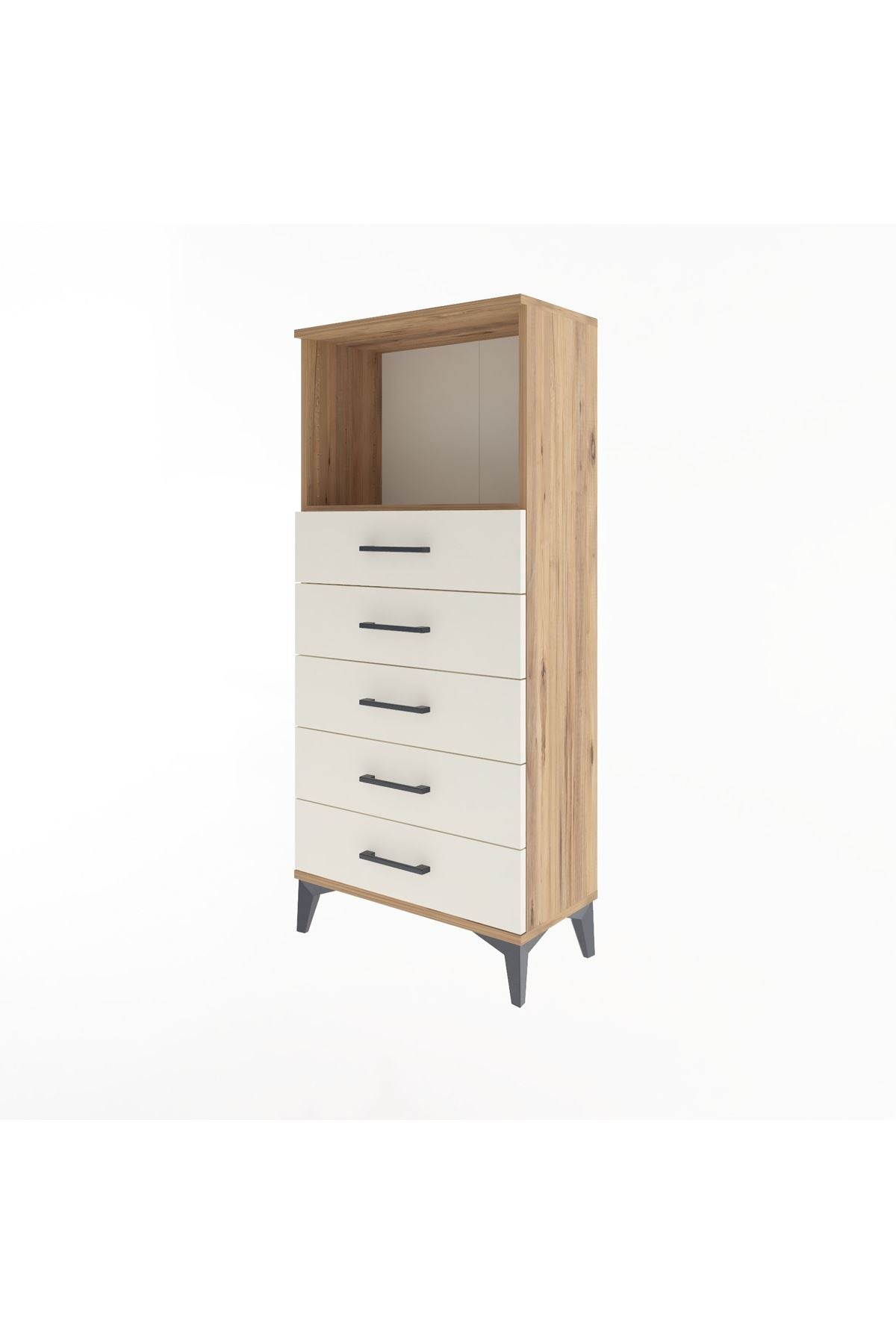 Arges Dolap Tek Raflı 5 Çekmeceli 60x30x134 - S17M059V7A