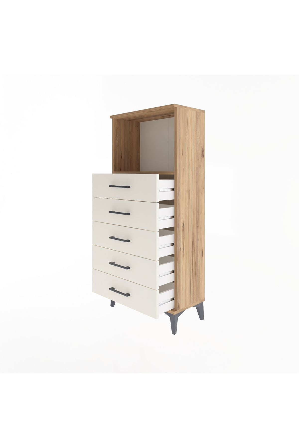 Arges Dolap Tek Raflı 5 Çekmeceli 60x30x134 - S17M059V7A