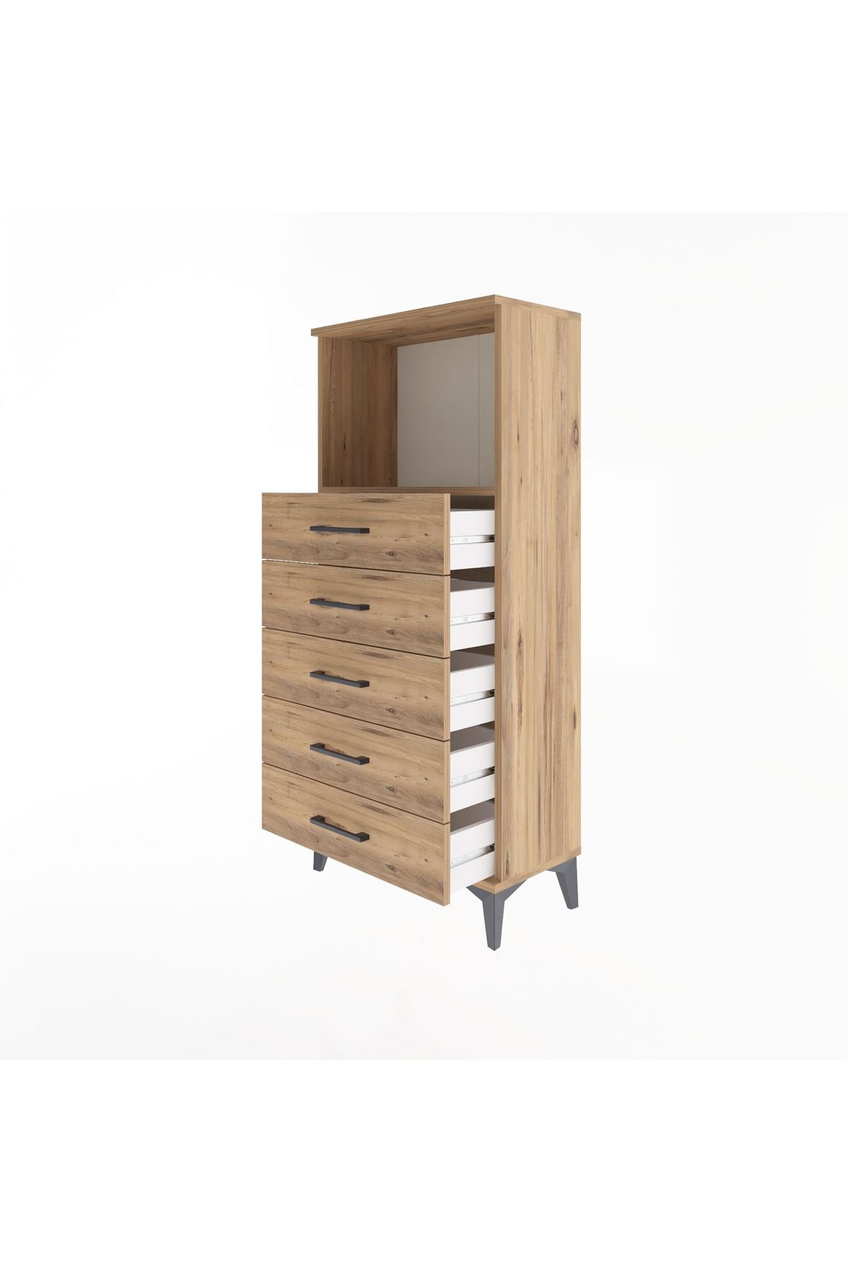 Arges Dolap Tek Raflı 5 Çekmeceli 60x30x134 - S17M059V9A