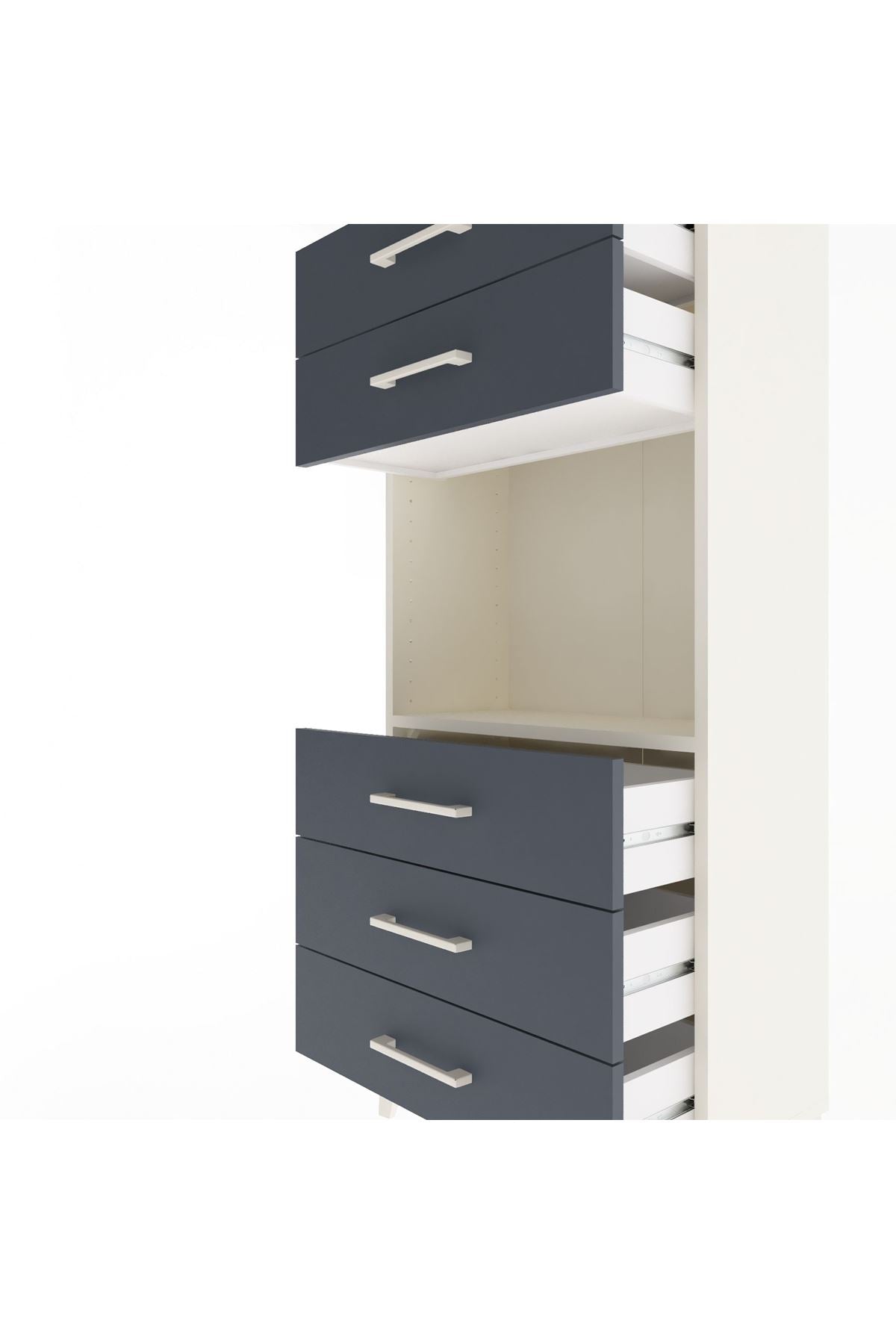 Arges Dolap Tek Raflı 5 Çekmeceli 60x30x134 - S17M060V2A