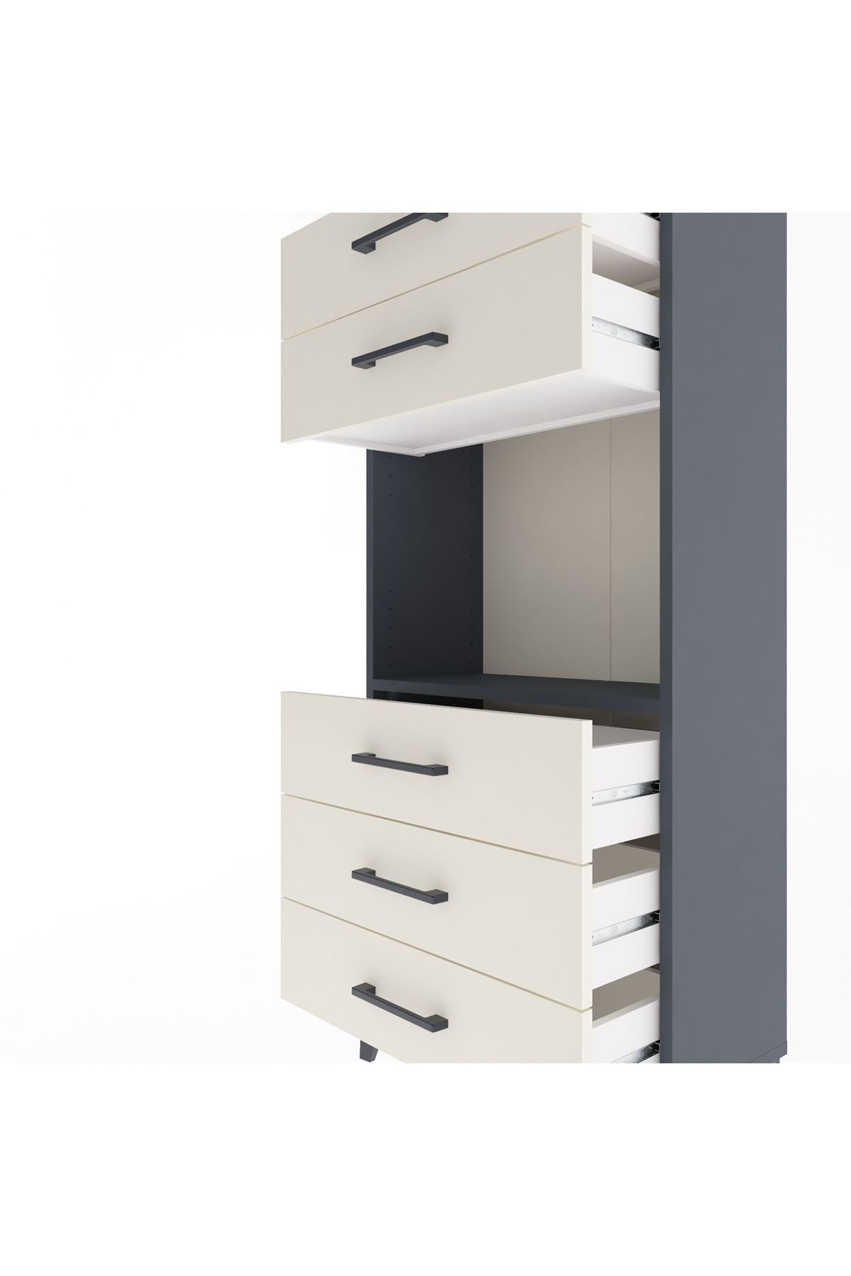 Arges Dolap Tek Raflı 5 Çekmeceli 60x30x134 - S17M060V4A