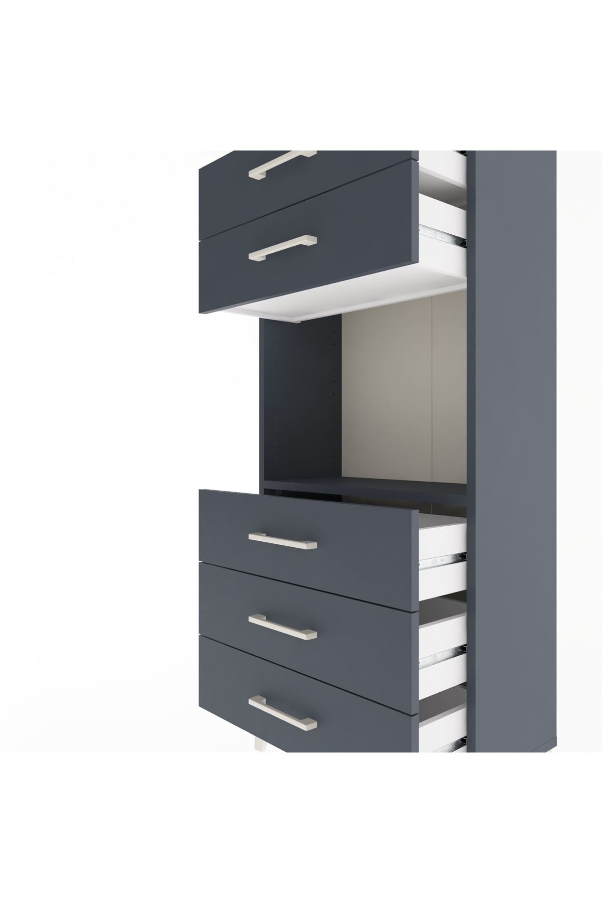 Arges Dolap Tek Raflı 5 Çekmeceli 60x30x134 - S17M060V5A