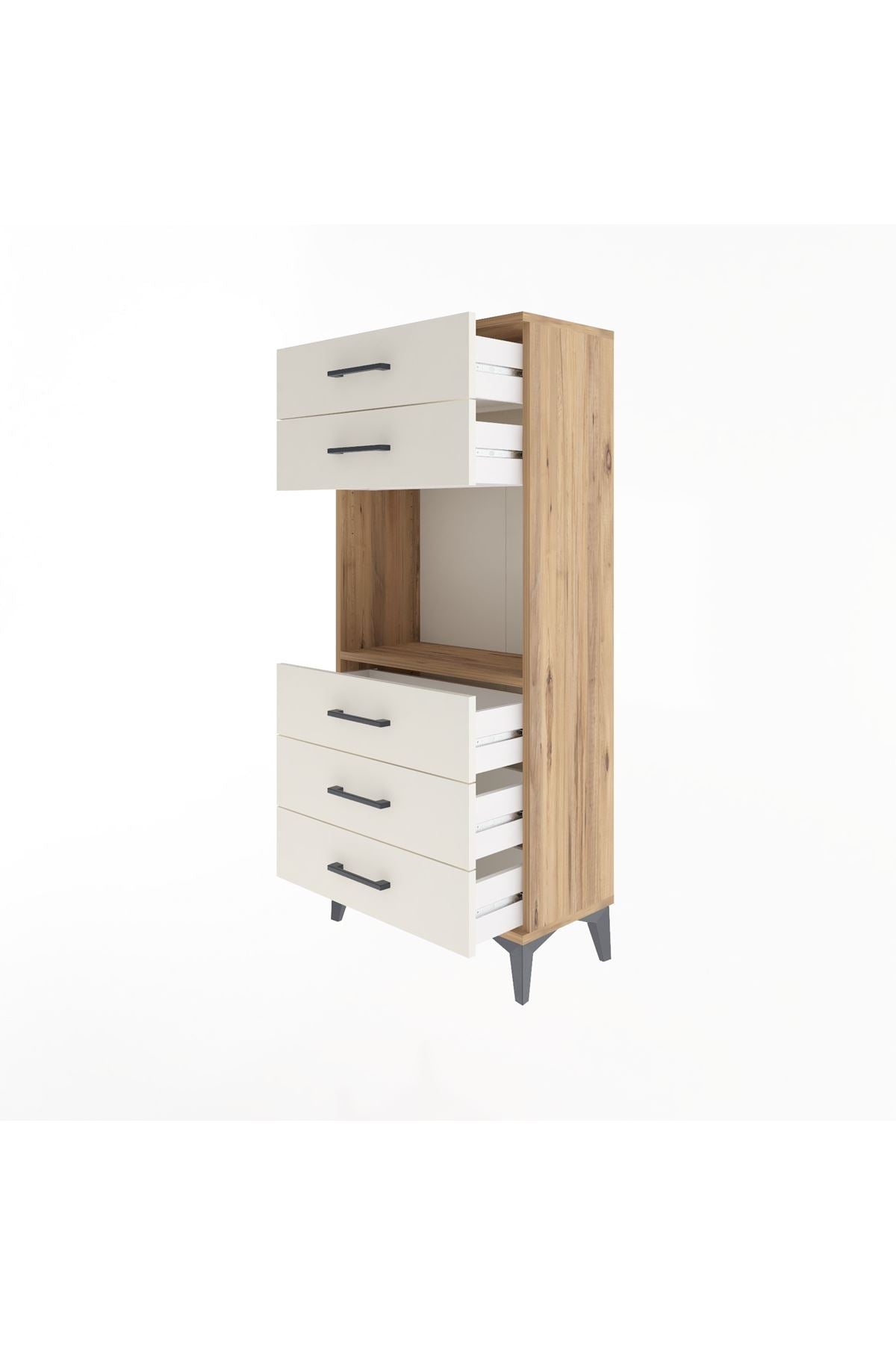 Arges Dolap Tek Raflı 5 Çekmeceli 60x30x134 - S17M060V7A