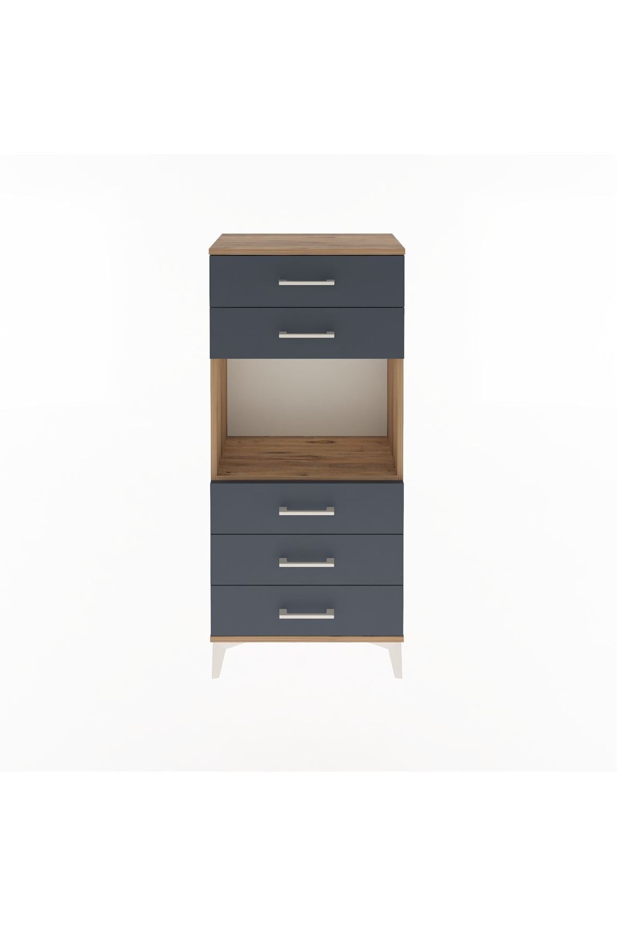 Arges Dolap Tek Raflı 5 Çekmeceli 60x30x134 - S17M060V8A