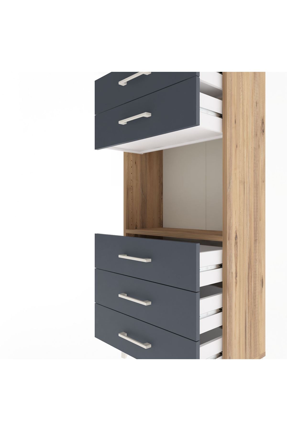 Arges Dolap Tek Raflı 5 Çekmeceli 60x30x134 - S17M060V8A