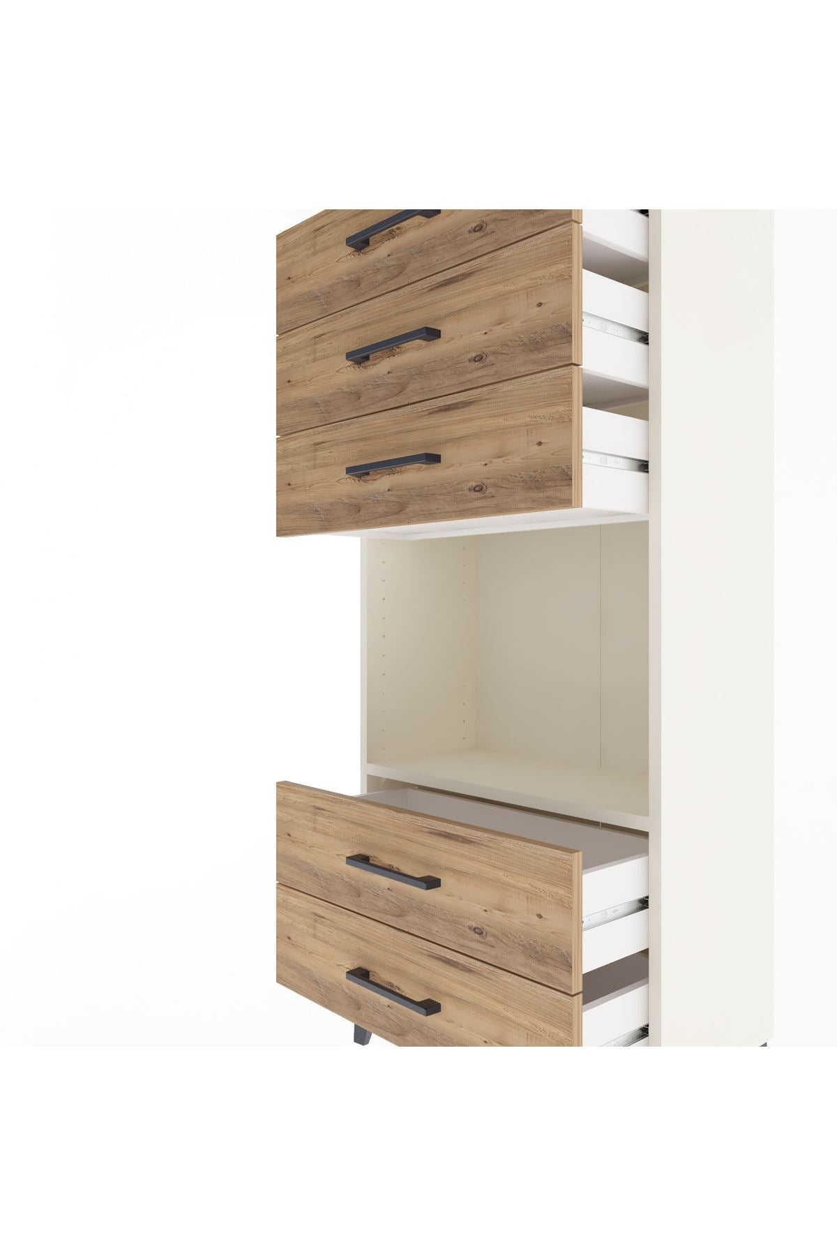 Arges Dolap Tek Raflı 5 Çekmeceli 60x30x134 - S17M061V3A