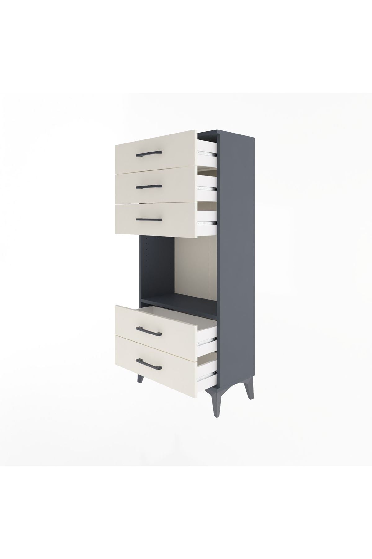 Arges Dolap Tek Raflı 5 Çekmeceli 60x30x134 - S17M061V4A