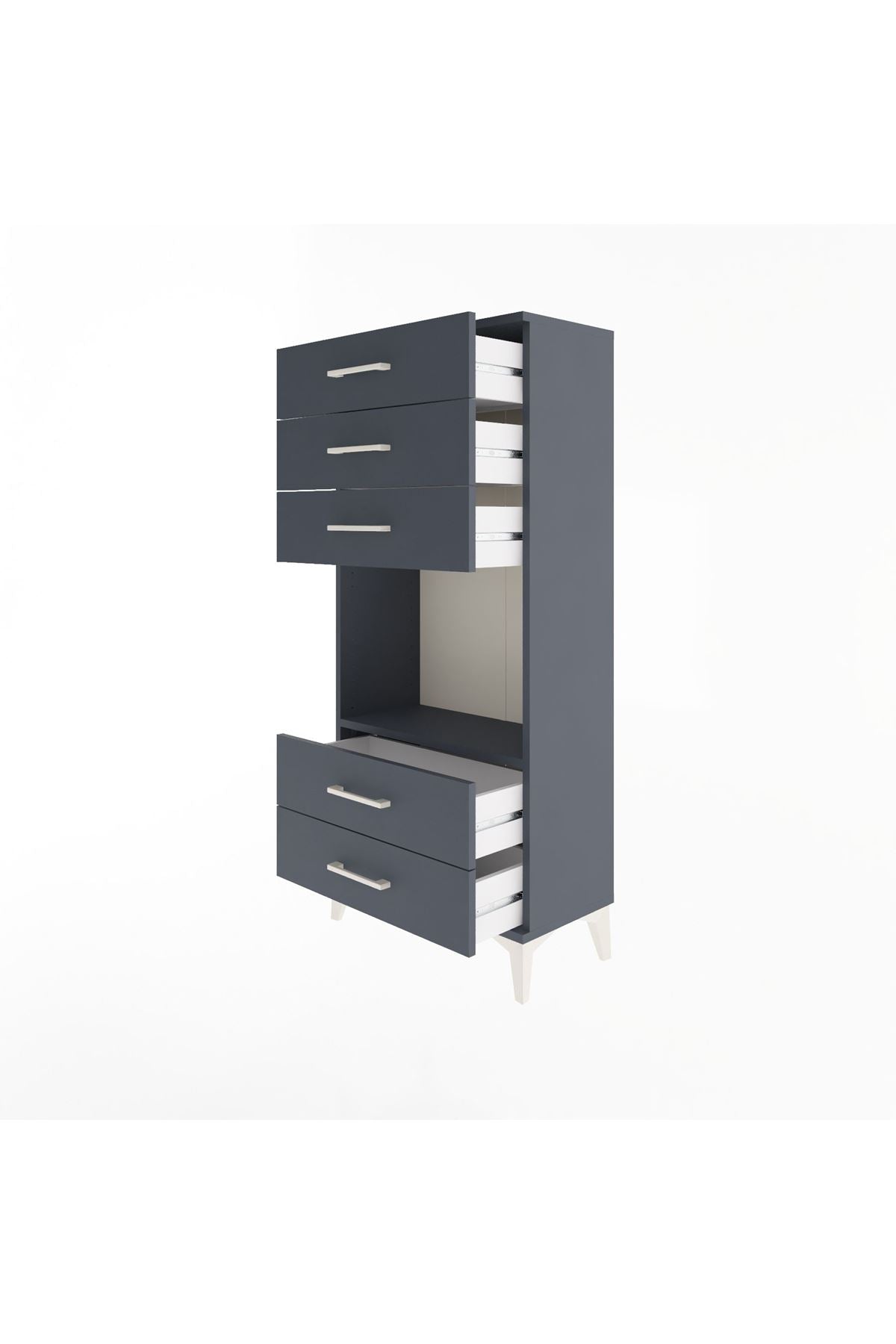 Arges Dolap Tek Raflı 5 Çekmeceli 60x30x134 - S17M061V5A