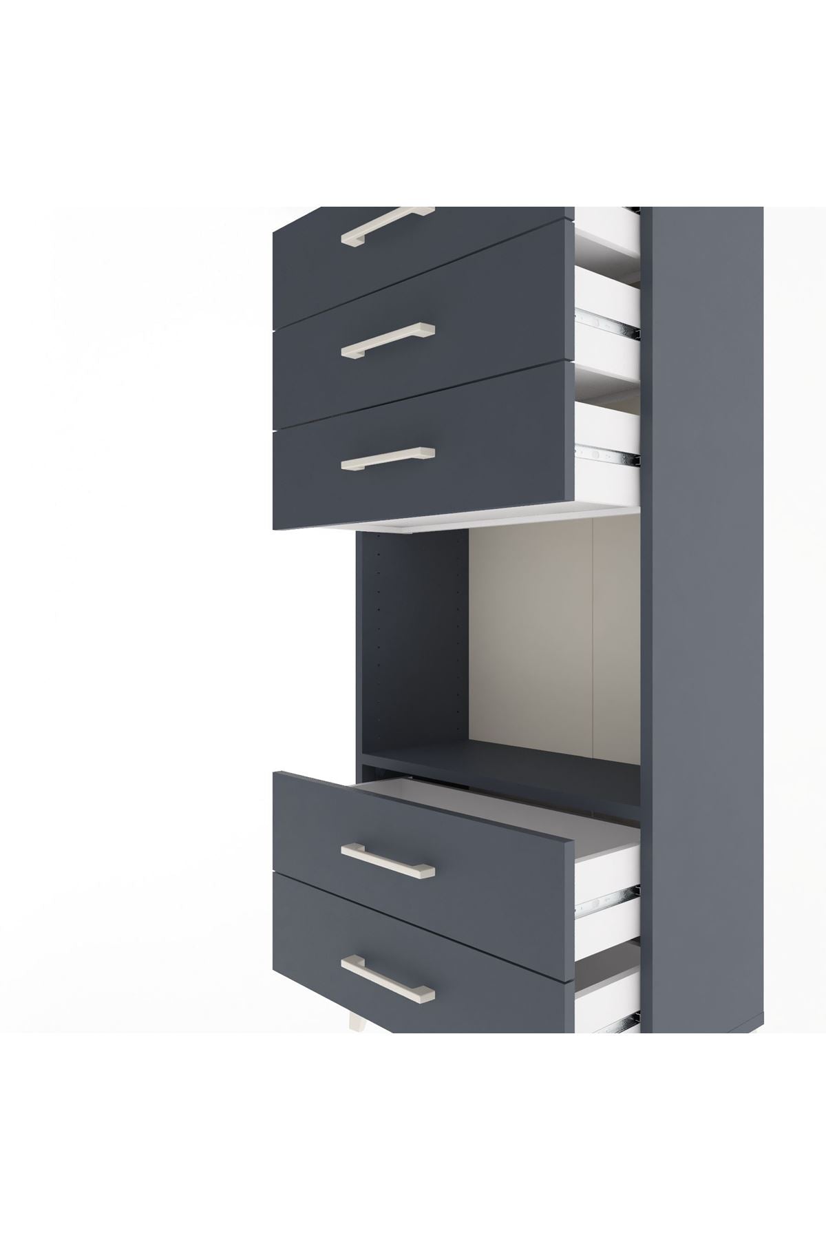 Arges Dolap Tek Raflı 5 Çekmeceli 60x30x134 - S17M061V5A