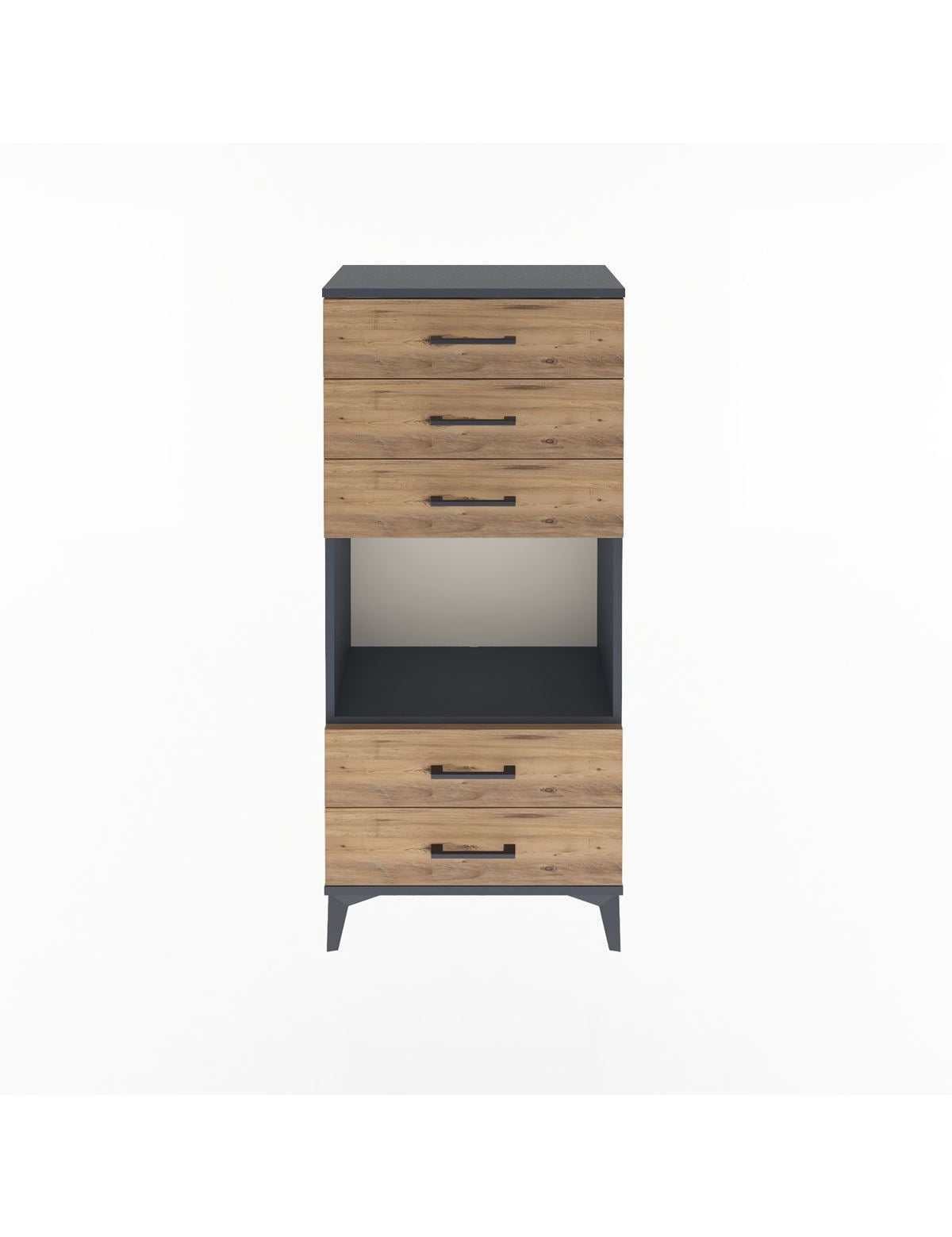 Arges Dolap Tek Raflı 5 Çekmeceli 60x30x134 - S17M061V6A