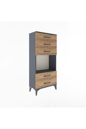 Arges Dolap Tek Raflı 5 Çekmeceli 60x30x134 - S17M061V6A