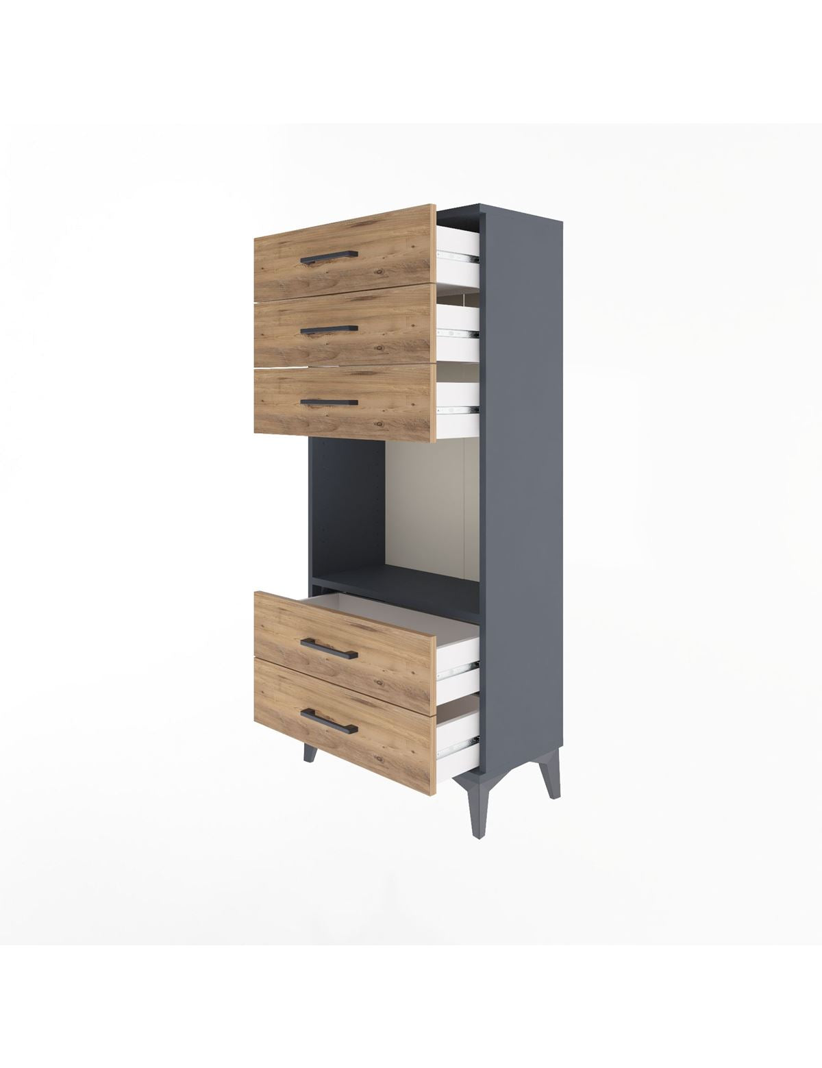 Arges Dolap Tek Raflı 5 Çekmeceli 60x30x134 - S17M061V6A