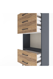 Arges Dolap Tek Raflı 5 Çekmeceli 60x30x134 - S17M061V6A