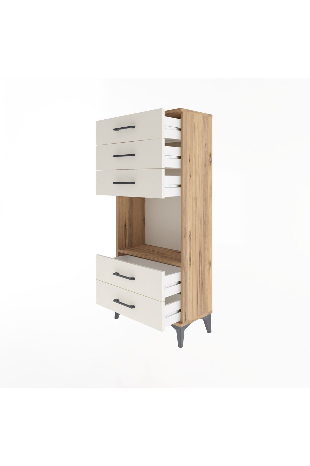 Arges Dolap Tek Raflı 5 Çekmeceli 60x30x134 - S17M061V7A
