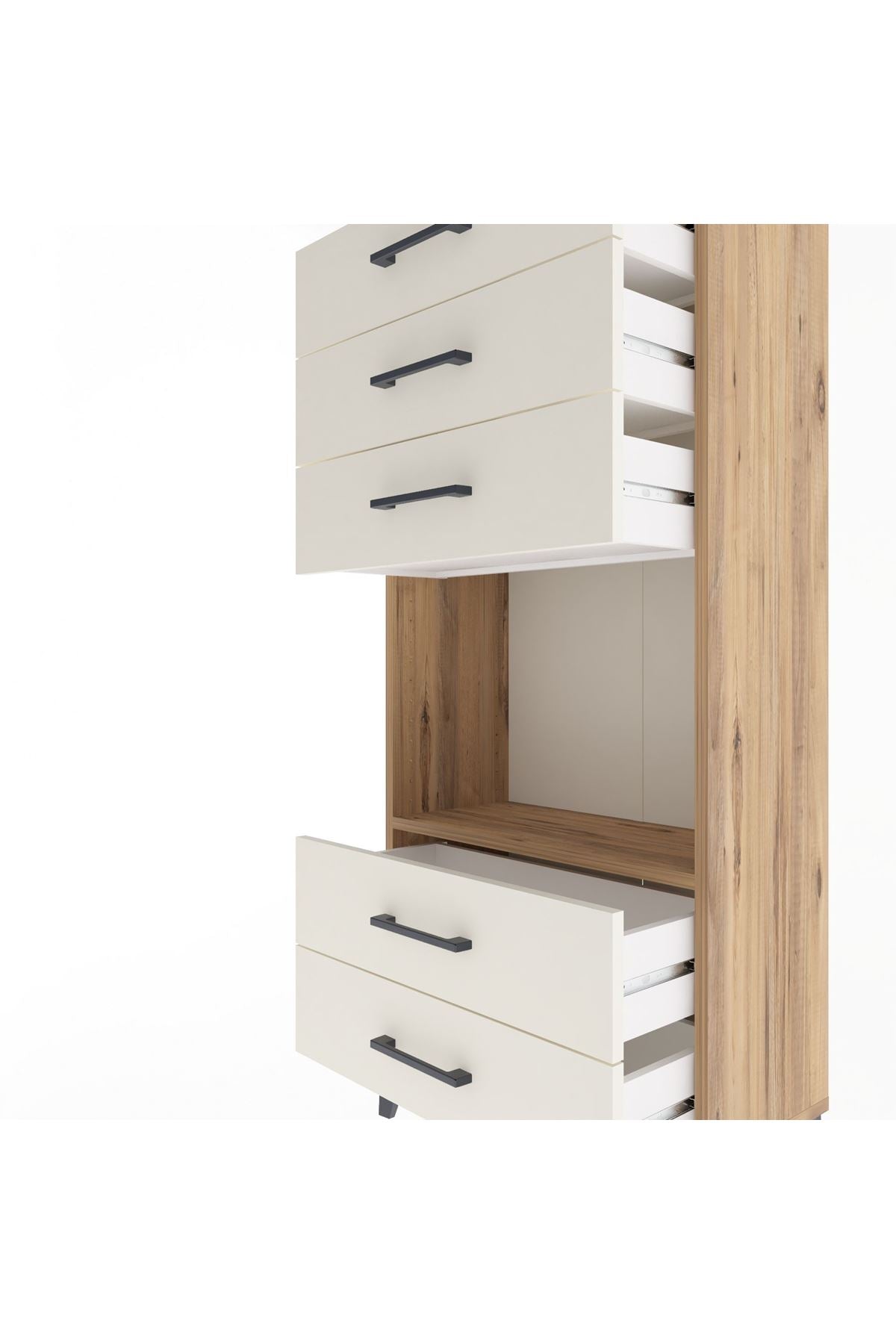 Arges Dolap Tek Raflı 5 Çekmeceli 60x30x134 - S17M061V7A
