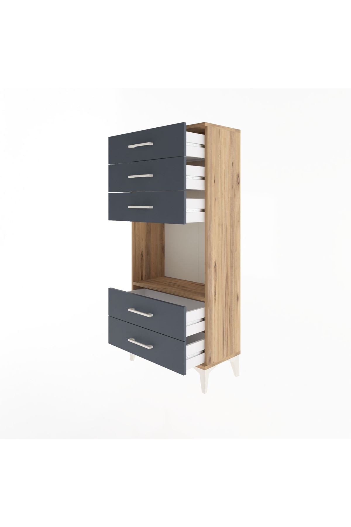 Arges Dolap Tek Raflı 5 Çekmeceli 60x30x134 - S17M061V8A