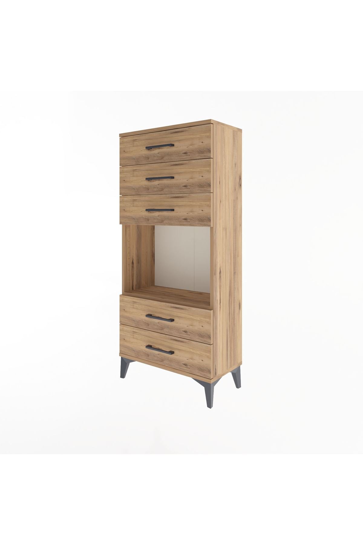 Arges Dolap Tek Raflı 5 Çekmeceli 60x30x134 - S17M061V9A
