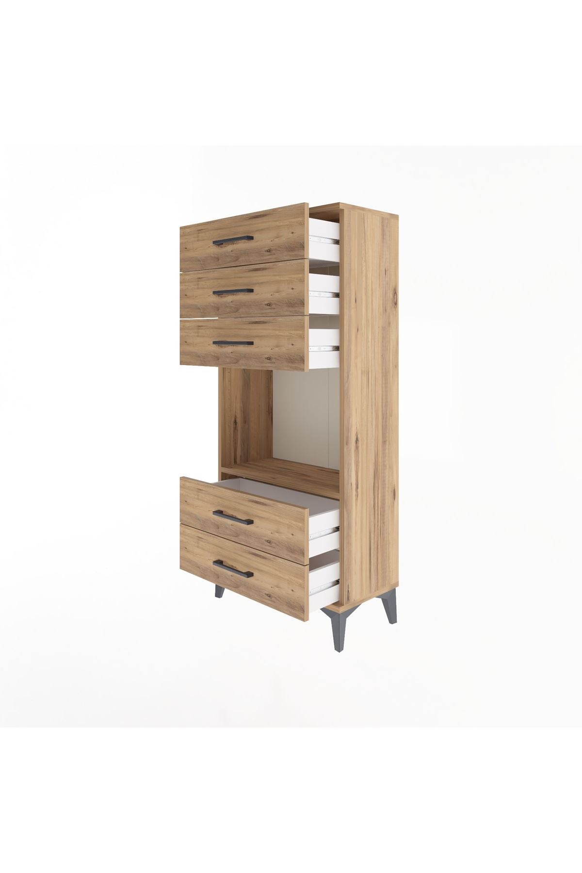 Arges Dolap Tek Raflı 5 Çekmeceli 60x30x134 - S17M061V9A