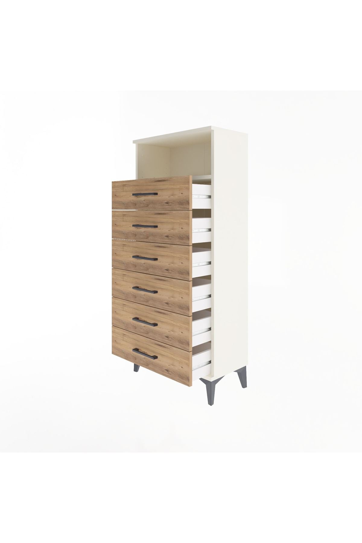 Arges Dolap Tek Raflı 6 Çekmeceli 60x30x134 - S17M063V3A