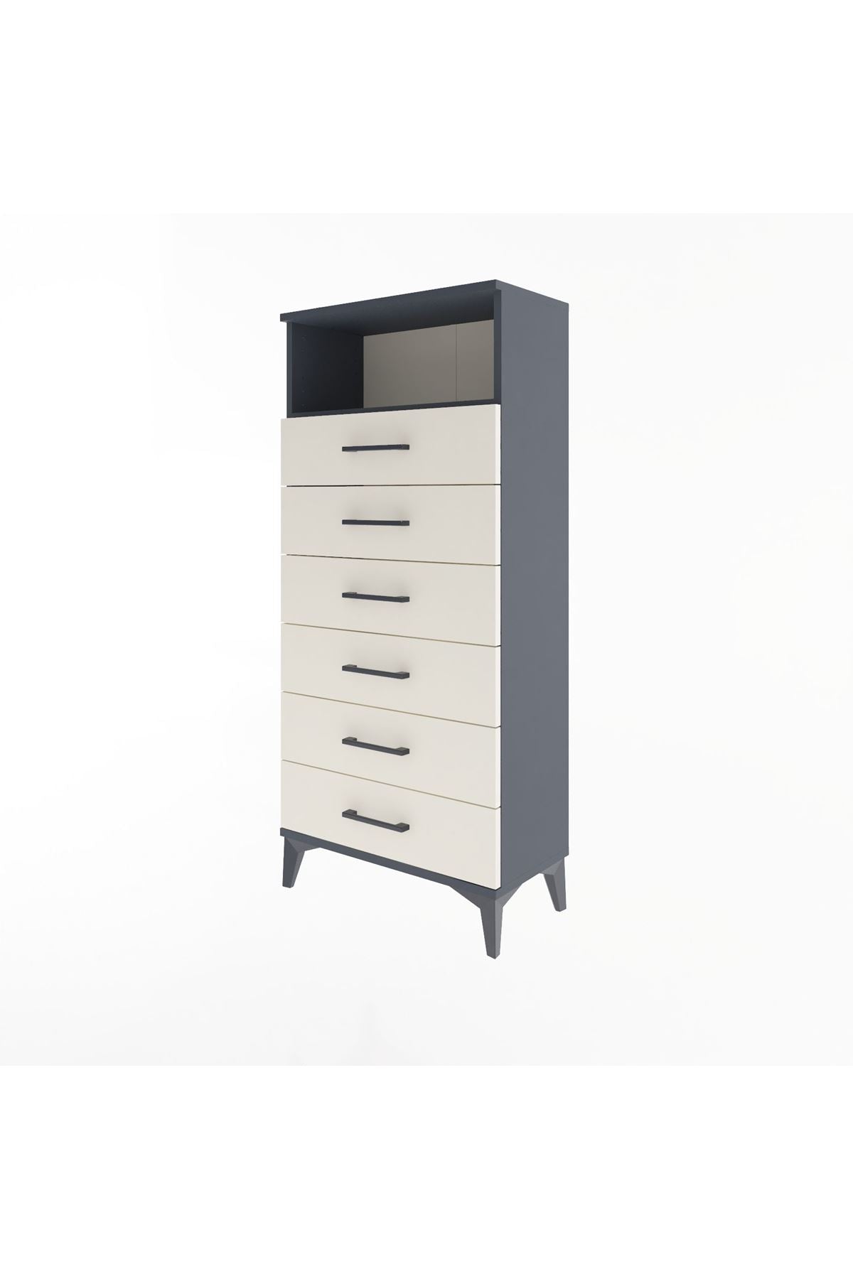 Arges Dolap Tek Raflı 6 Çekmeceli 60x30x134 - S17M063V4A