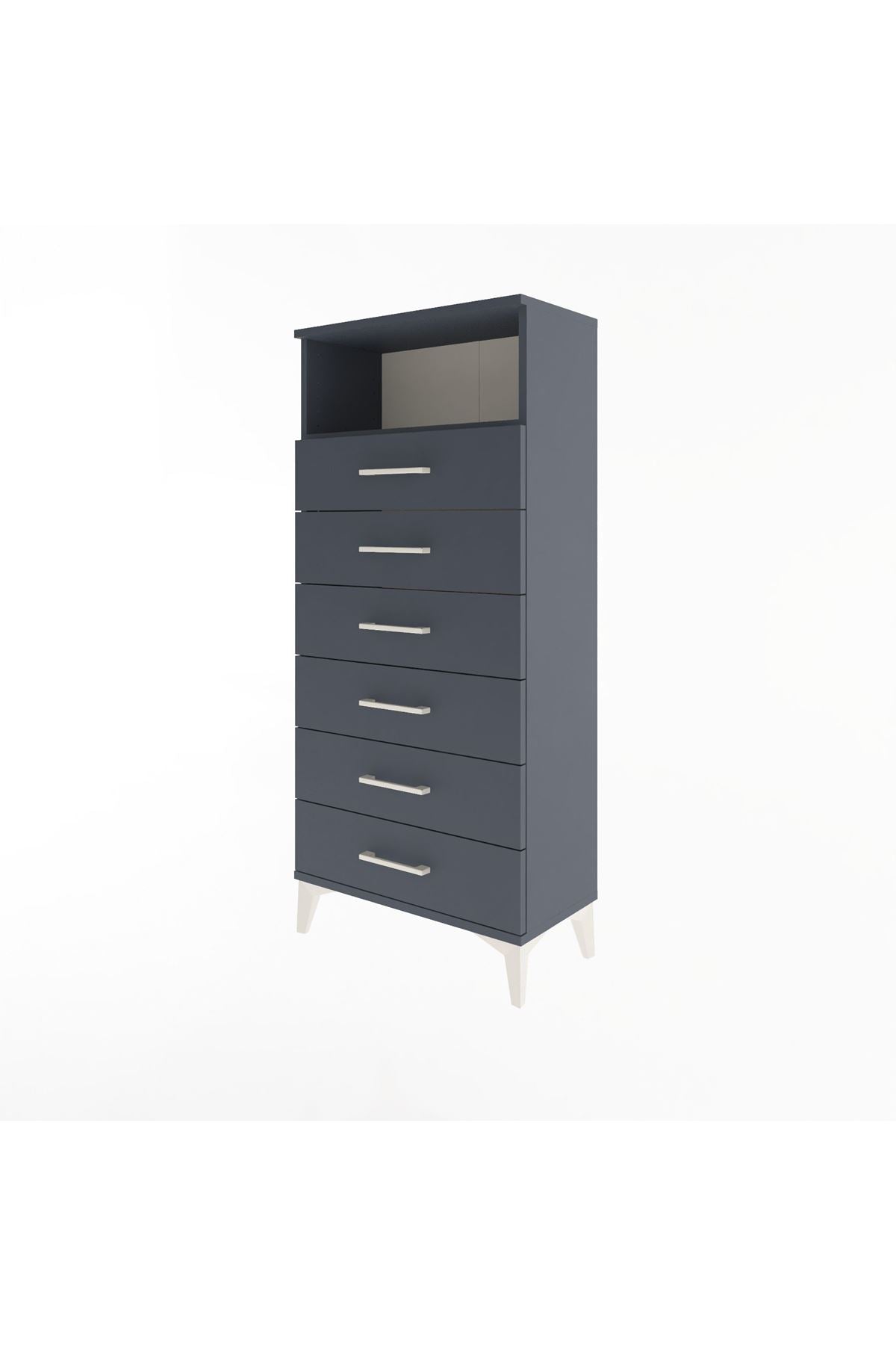 Arges Dolap Tek Raflı 6 Çekmeceli 60x30x134 - S17M063V5A