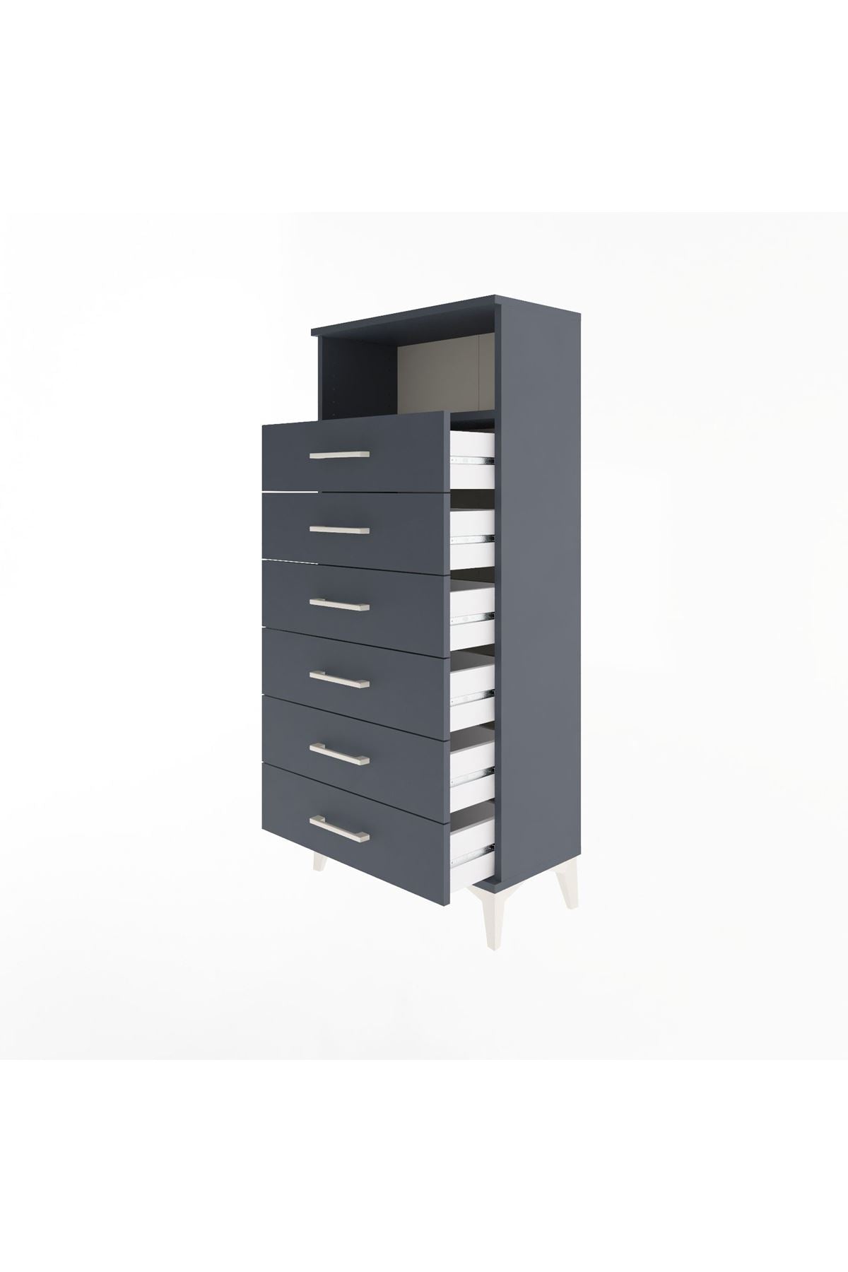 Arges Dolap Tek Raflı 6 Çekmeceli 60x30x134 - S17M063V5A