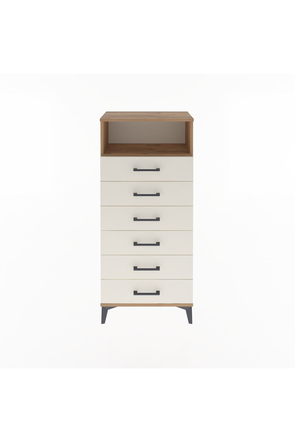 Arges Dolap Tek Raflı 6 Çekmeceli 60x30x134 - S17M063V7A