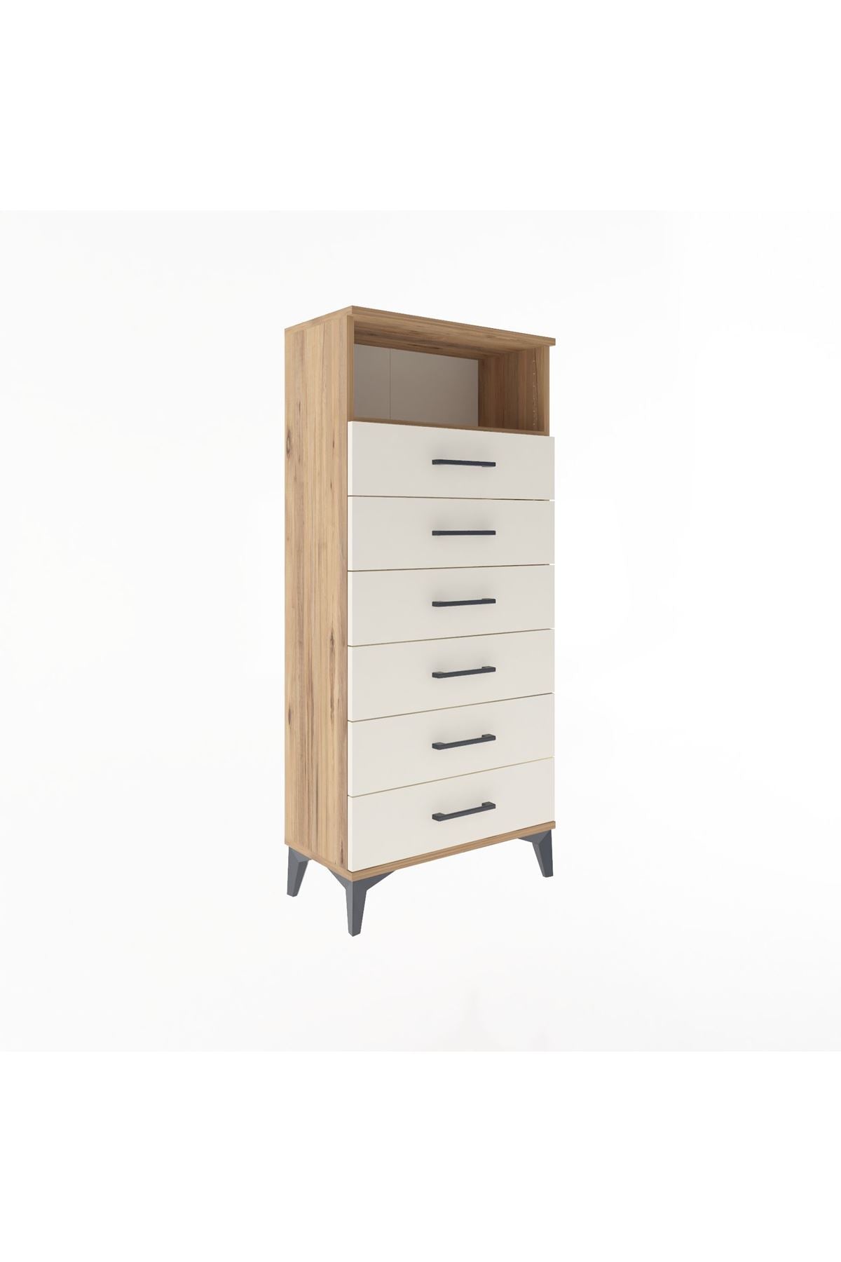 Arges Dolap Tek Raflı 6 Çekmeceli 60x30x134 - S17M063V7A
