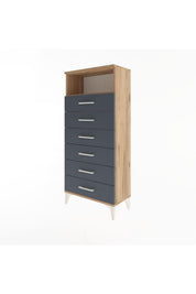Arges Dolap Tek Raflı 6 Çekmeceli 60x30x134 - S17M063V8A