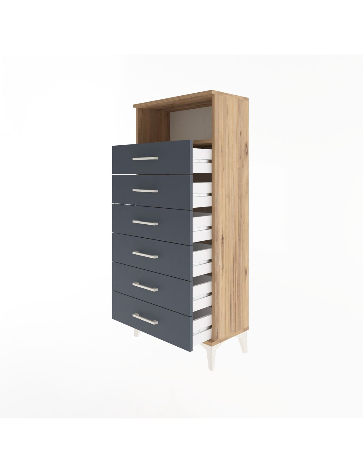 Arges Dolap Tek Raflı 6 Çekmeceli 60x30x134 - S17M063V8A