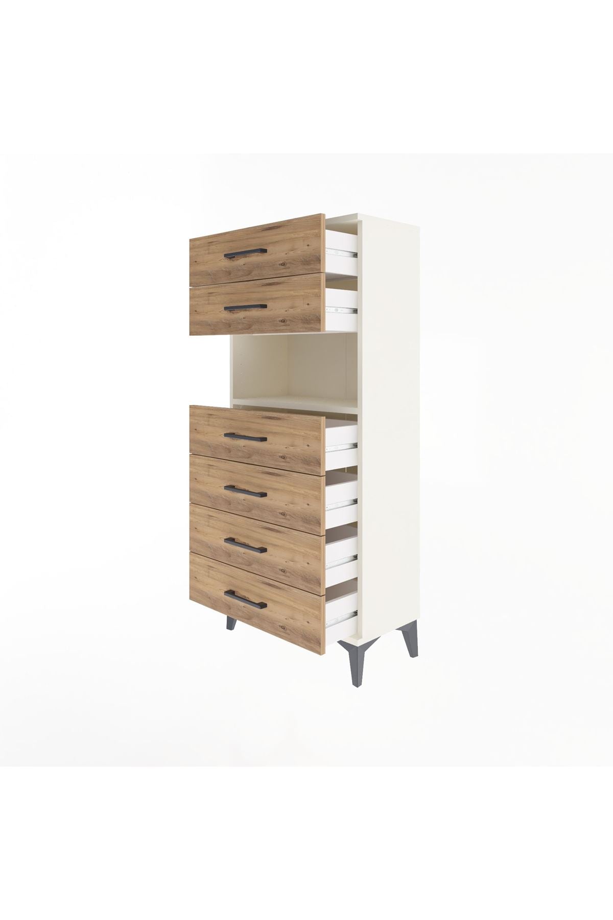 Arges Dolap Tek Raflı 6 Çekmeceli 60x30x134 - S17M064V3A
