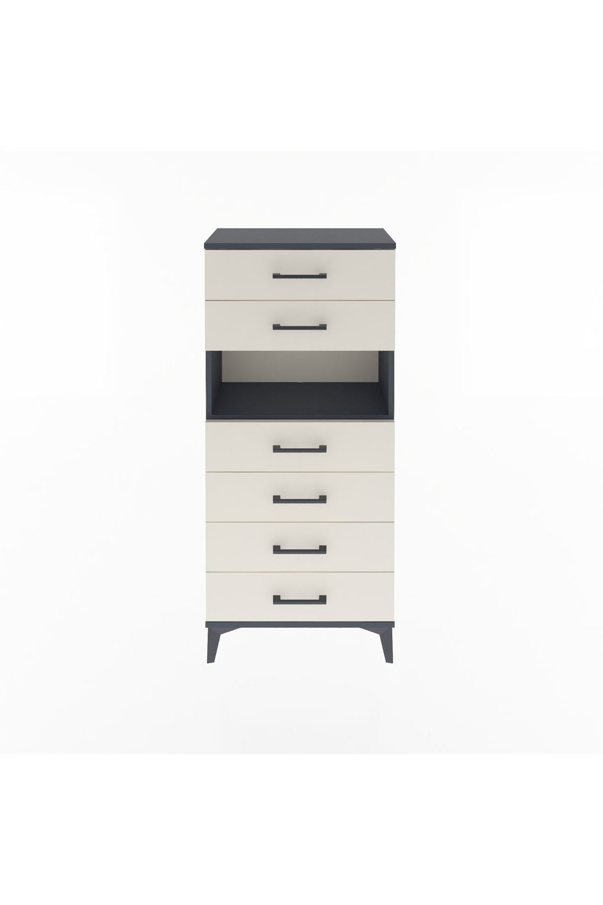 Arges Dolap Tek Raflı 6 Çekmeceli 60x30x134 - S17M064V4A