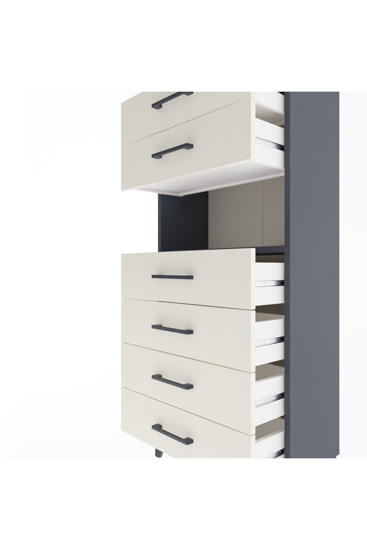 Arges Dolap Tek Raflı 6 Çekmeceli 60x30x134 - S17M064V4A