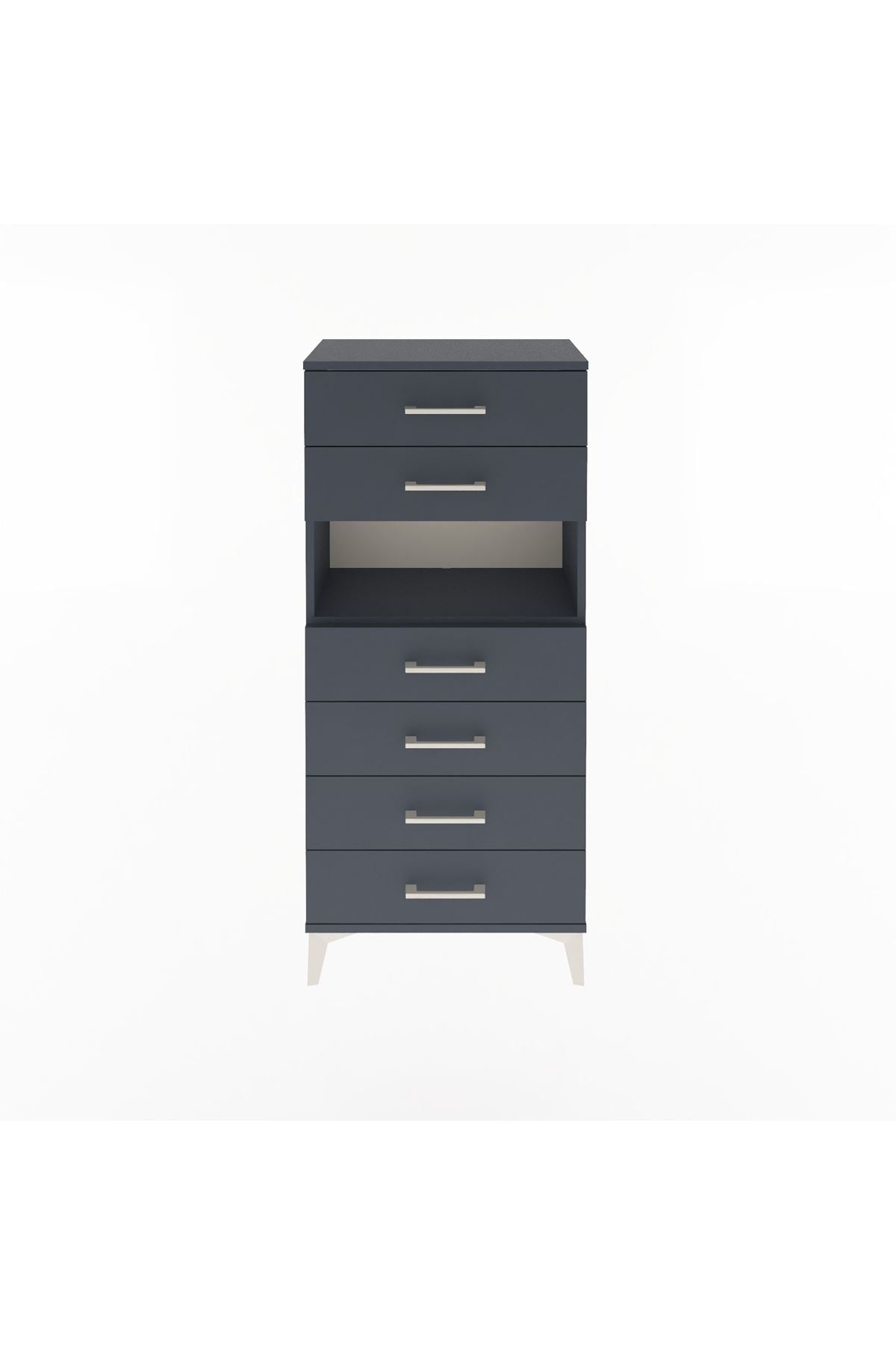 Arges Dolap Tek Raflı 6 Çekmeceli 60x30x134 - S17M064V5A