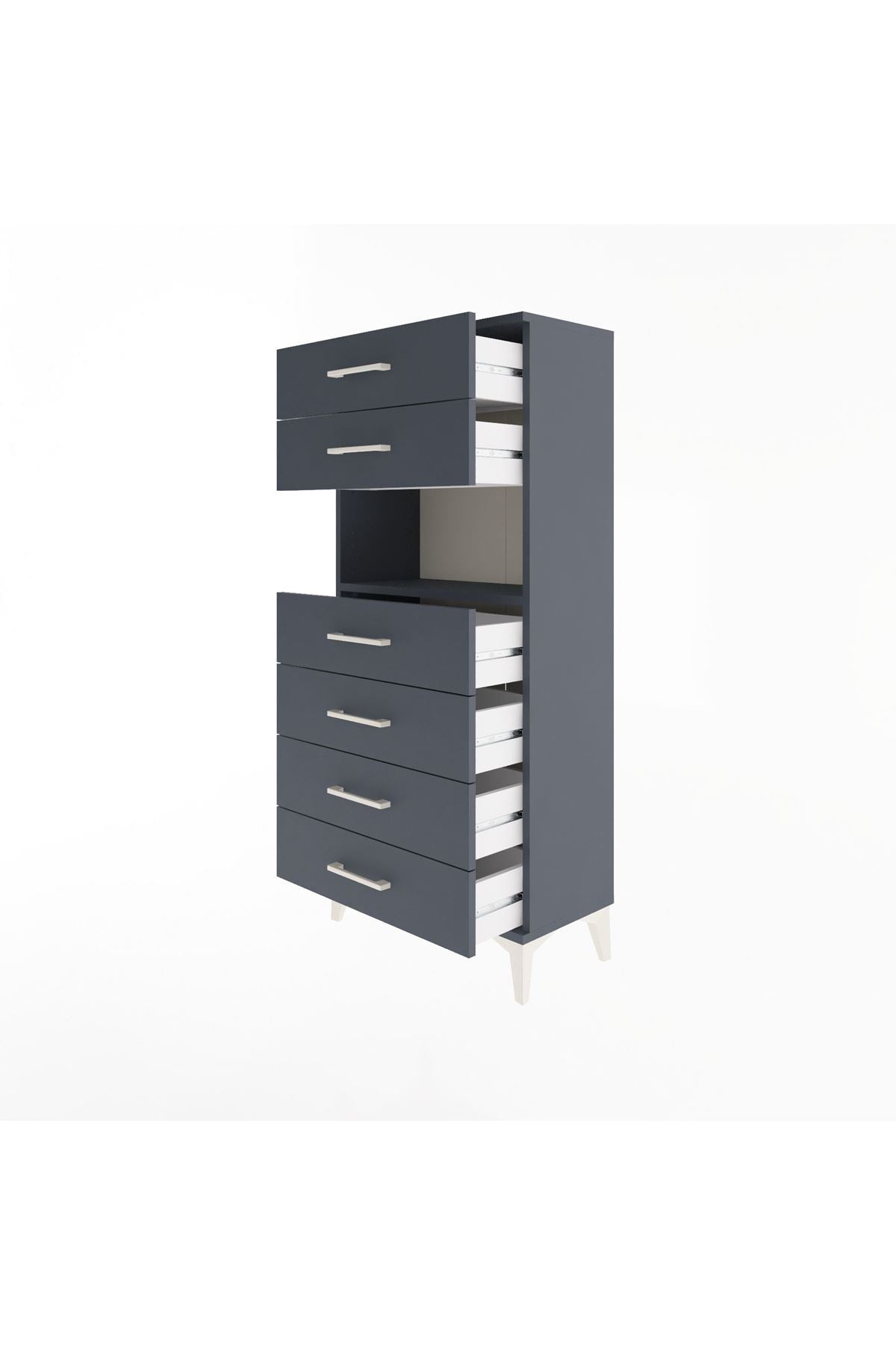 Arges Dolap Tek Raflı 6 Çekmeceli 60x30x134 - S17M064V5A
