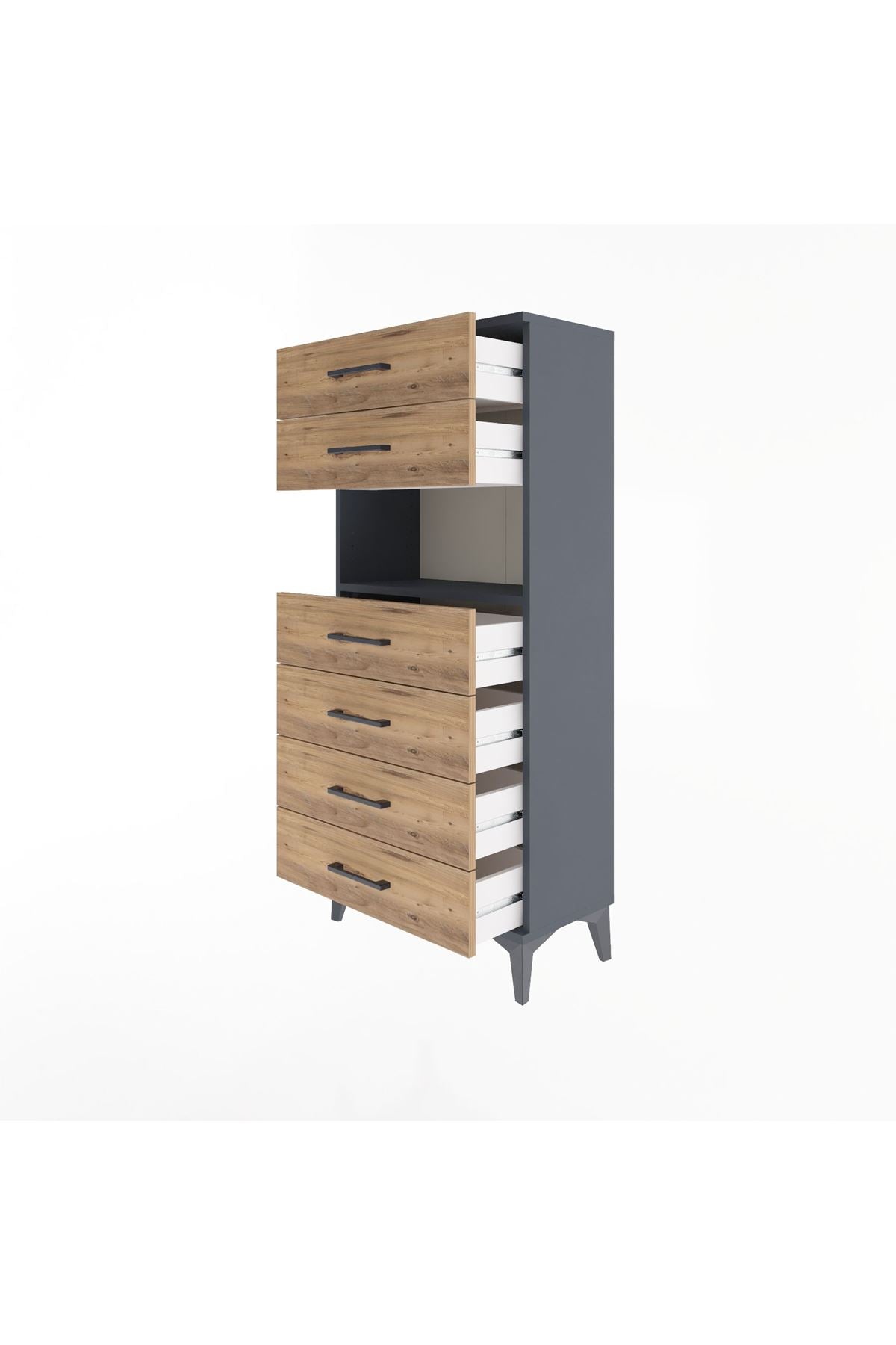 Arges Dolap Tek Raflı 6 Çekmeceli 60x30x134 - S17M064V6A