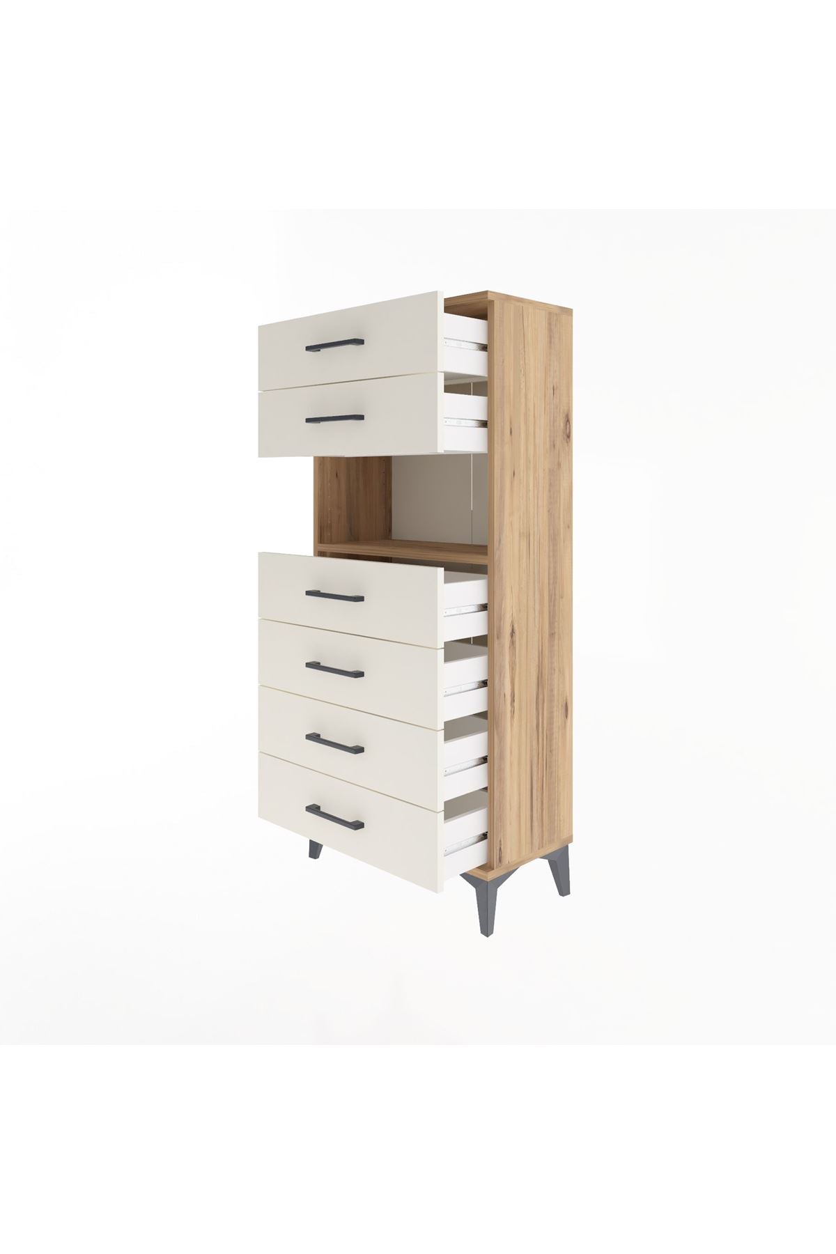 Arges Dolap Tek Raflı 6 Çekmeceli 60x30x134 - S17M064V7A