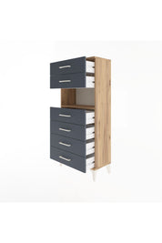 Arges Dolap Tek Raflı 6 Çekmeceli 60x30x134 - S17M064V8A