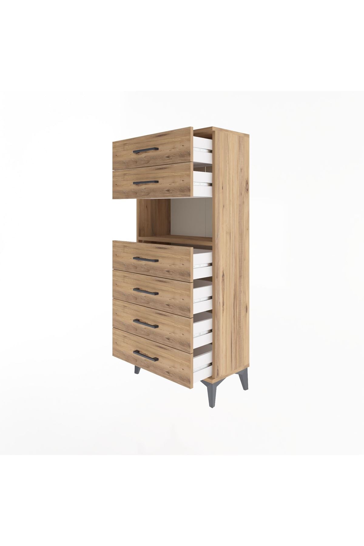 Arges Dolap Tek Raflı 6 Çekmeceli 60x30x134 - S17M064V9A