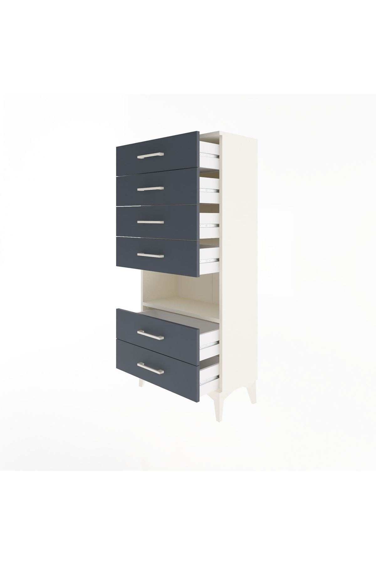 Arges Dolap Tek Raflı 6 Çekmeceli 60x30x134 - S17M065V2A