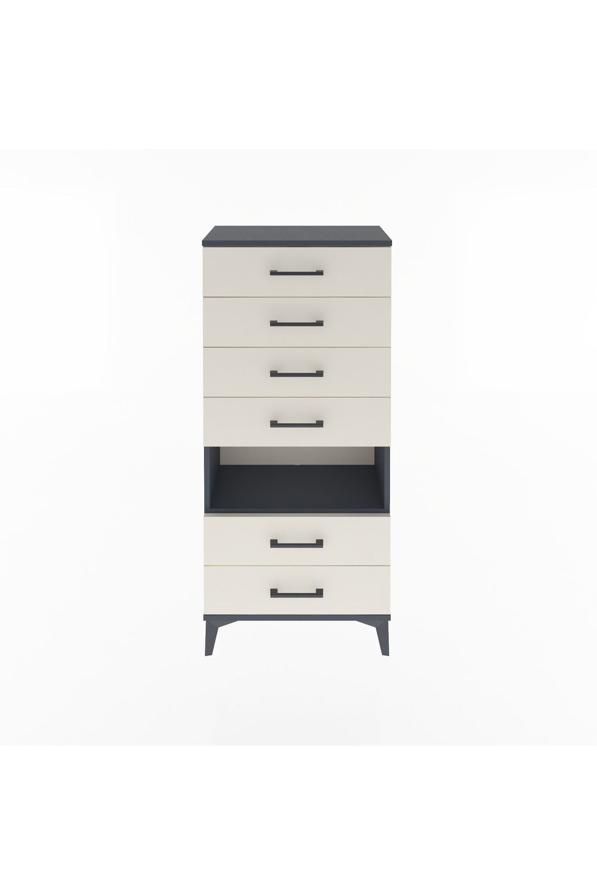 Arges Dolap Tek Raflı 6 Çekmeceli 60x30x134 - S17M065V4A