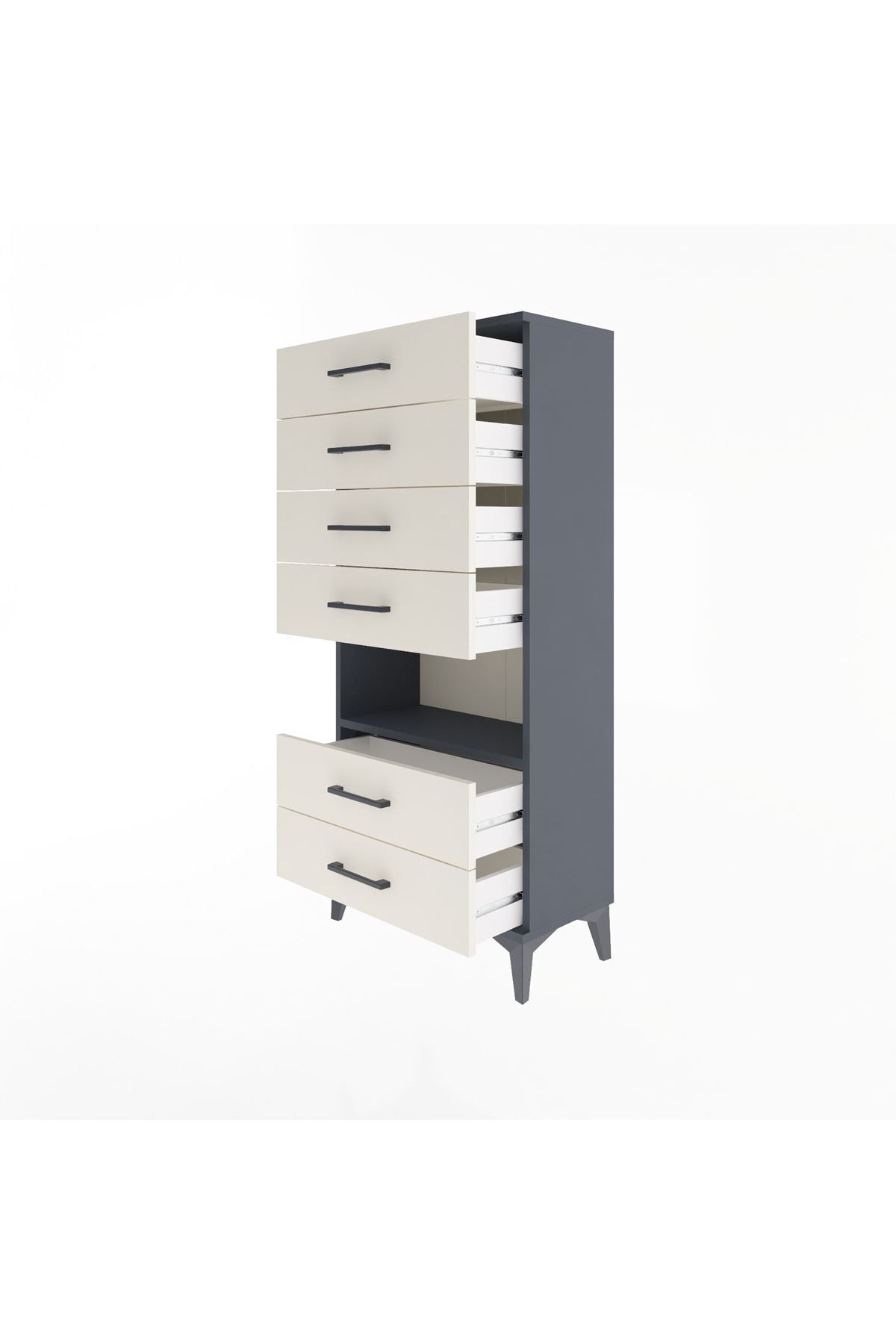 Arges Dolap Tek Raflı 6 Çekmeceli 60x30x134 - S17M065V4A