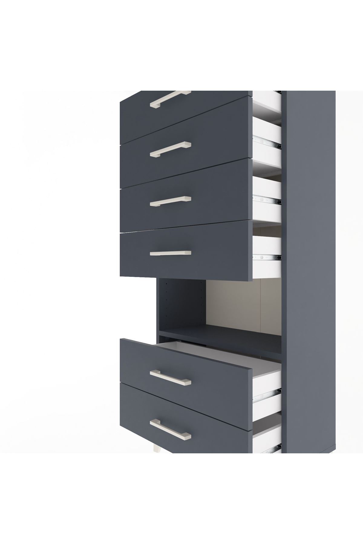 Arges Dolap Tek Raflı 6 Çekmeceli 60x30x134 - S17M065V5A