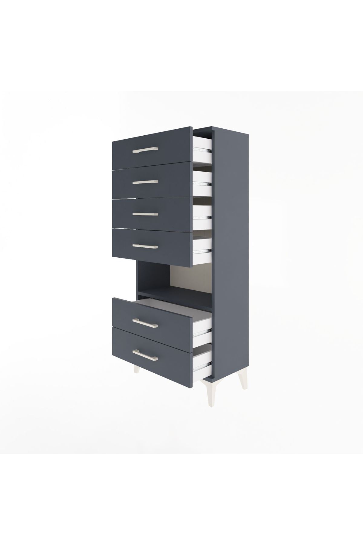 Arges Dolap Tek Raflı 6 Çekmeceli 60x30x134 - S17M065V5A