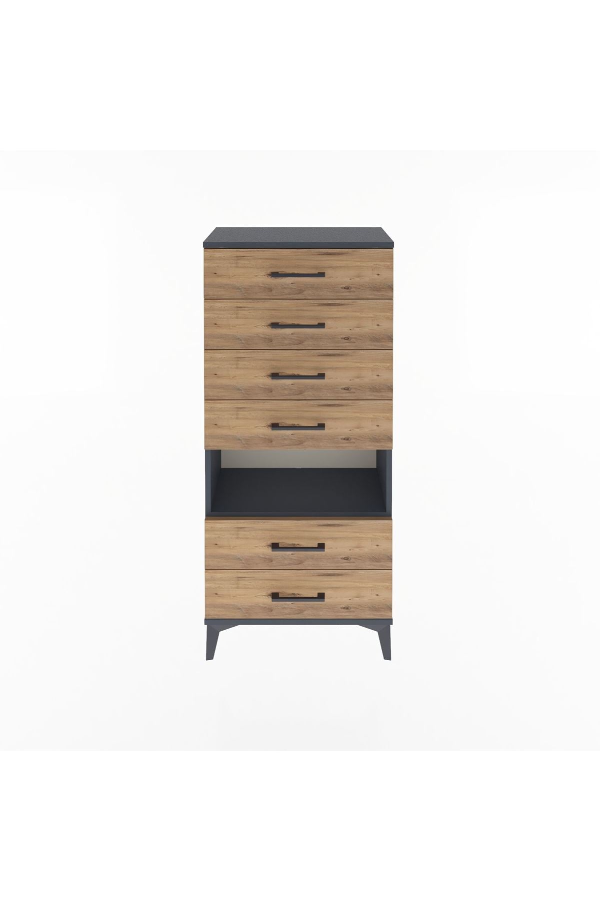 Arges Dolap Tek Raflı 6 Çekmeceli 60x30x134 - S17M065V6A