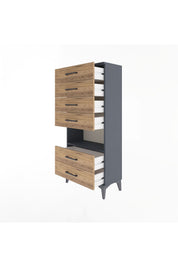 Arges Dolap Tek Raflı 6 Çekmeceli 60x30x134 - S17M065V6A