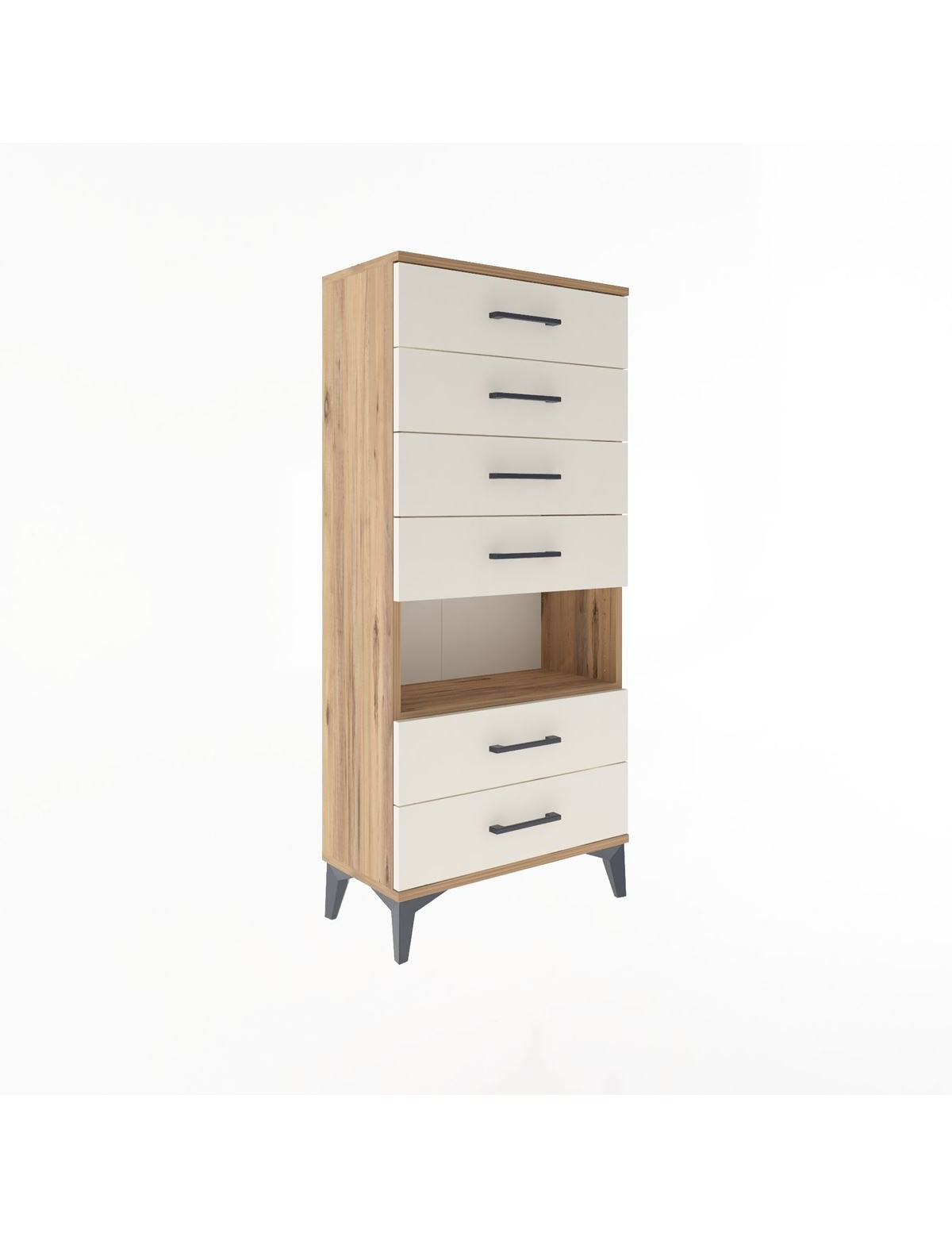 Arges Dolap Tek Raflı 6 Çekmeceli 60x30x134 - S17M065V7A
